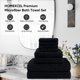 thumbnail image 3 of Juego de toallas de baño HOMEXCEL de microfibra para baño, 8 piezas, color negro, 3 of 7