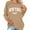 Khaki, variant on Women's New York Letter Print Sweatshirt Crewneck Long Sleeve Casual Loose Fit Pullover Shirt
