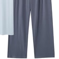 thumbnail image 6 of Bovxnpu Mens Summer 2 Piece Outfits Short Sleeve Shirt Pant Loungewear Short Sleeve Crew Neck Casual Elastic Waist Long Pant Set, 6 of 6