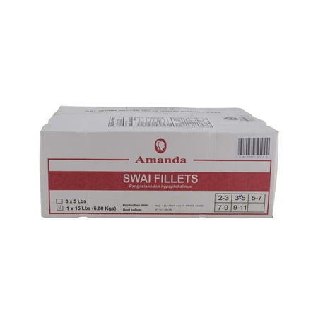 Seamazz Skinless Boneless 3 to 5 Ounce Swai Fillet 15 Pound — 1 each.