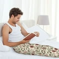 thumbnail image 4 of Uemuo Squirrel In The Forest Pattern Men's Wide Leg Palazzo Lounge Pants with Pockets Light Weight Loose Comfy Casual Pajama Pants-Small, 4 of 9