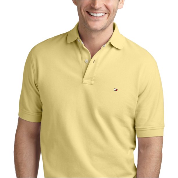 Tommy Hilfiger - Polo de rugby para hombre, ajuste clásico, amarillo, XXL