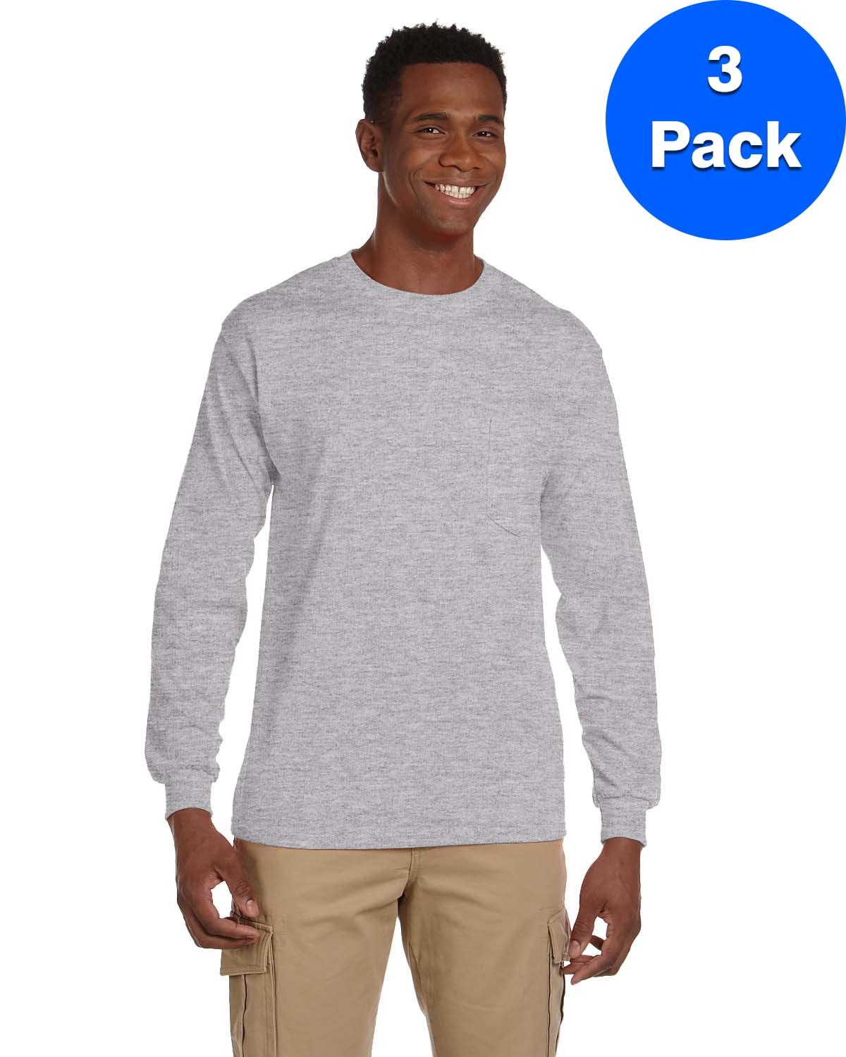 long sleeve pocket tee wholesale