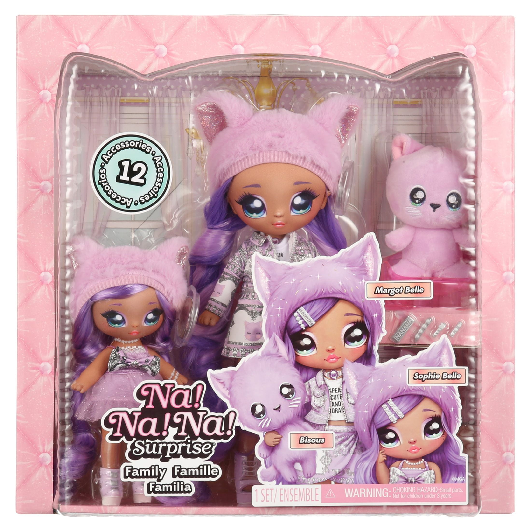 Na! Na! Na! Surprise Lavender Kitty Doll Playset, 3 Pieces
