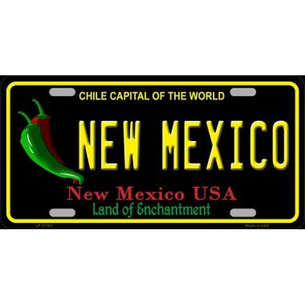 New Mexico Black State Metal License Plate