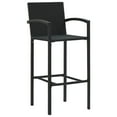 thumbnail image 6 of vidaXL Bar Stools 2 pcs Black Poly Rattan 3452, 6 of 8