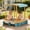 Blue+Yellow+oxford fabric+Polypropylene+Wood+Fabric, variant on LHSHID Wooden Sandbox for Garden and Backyard, Outdoor Play Sandpit for Kids, Natural Wood Finish