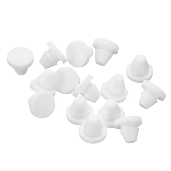 Uxcell 26Pcs Tapón de agujero de silicona, blanco, adecuado para tubos de botella de diámetro interno de 7-8mm