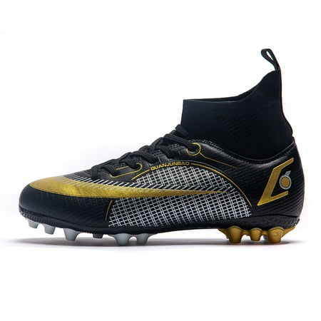 

Men s AG Cleats Soccer Shoes Non-slip Wear-resistant Artificial Ground Football Shoes High Top Athletic Sock Sneaker For Outdoor Indoor Training Super Foot Bowl