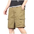 thumbnail image 7 of Zpanxa Shorts for Men, Mens Shorts Casual Belt Multiple Pockets Cotton Button Zipper Outdoor Shorts Sports Pants Work Pants Knee Length Shorts Yellow M, 7 of 7