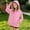 Pink, variant on NEBWOAK Little Girls Oversized Hooded Sweatshirt Snap Front Lightweight Long Sleeve with Pockets Solid Red,Size 7-8 T