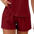 thumbnail image 4 of Jalioing Women's Short Sleeve Pajama Set 2 Piece Striped T Shirt with Shorts Sleepwear Set Plus Size Summer Nightwear, 4 of 7