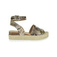 thumbnail image 2 of Soda Women Wedge Sandals Open Toe Ankle Strap Flatform Espadrilles Trim Platform TOPIC-S natural Python 10, 2 of 3