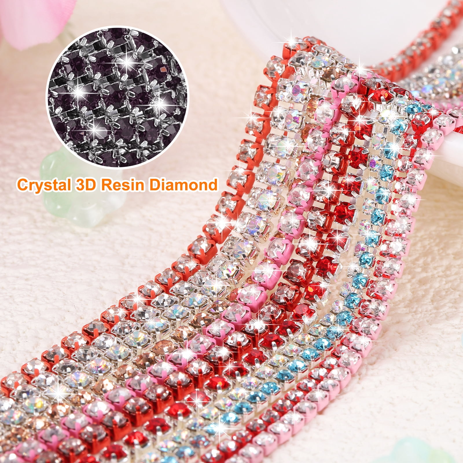 Unique Bargains Elegant Crystal Rhinestone Chain Trim for Craft Projects Dark Purple