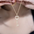 thumbnail image 6 of Rosec Jewels Lab Grown Diamond Heart Key Pendant Necklace - with Chain - Ready to Gift, 10K Yellow Gold, 6 of 8