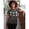 thumbnail image 3 of Ghost Cats Hiding Sheets Halloween Costume Pet Lovers Women's T-shirt, L, Charcoal, 3 of 6