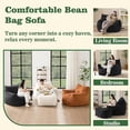 thumbnail image 5 of Timbernest Bean Bag Chair with Ottoman, Accent Chair Floor Lazy Sofa, Black, 5 of 7