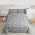 thumbnail image 2 of jejeloiu Abstract Geometric Stripes Twin Comforter Sets,Gray White Bedding Set For Teens Boys Reversible 2pcs, 2 of 8