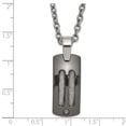 thumbnail image 5 of Titanium Cable Necklace with Pendants Chain Titanium/Ster.Sil Black Ti Polished w/Cable Inlay Dog Tag 20 inch, 5 of 5