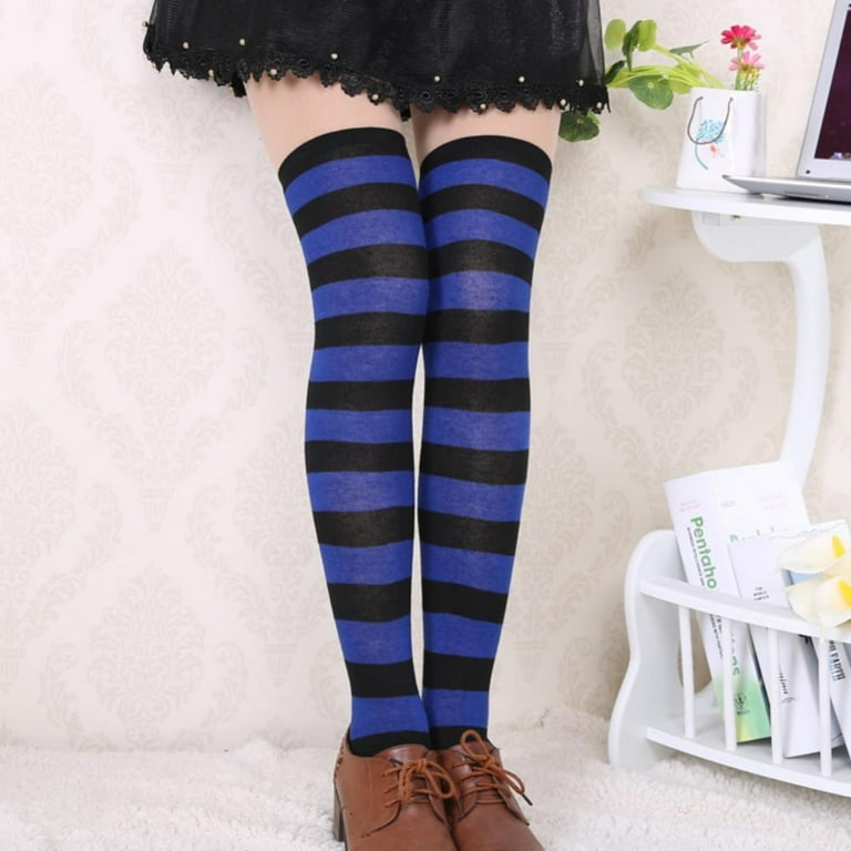 Topumt Striped Knee High Socks, Long Over the Knee Striped