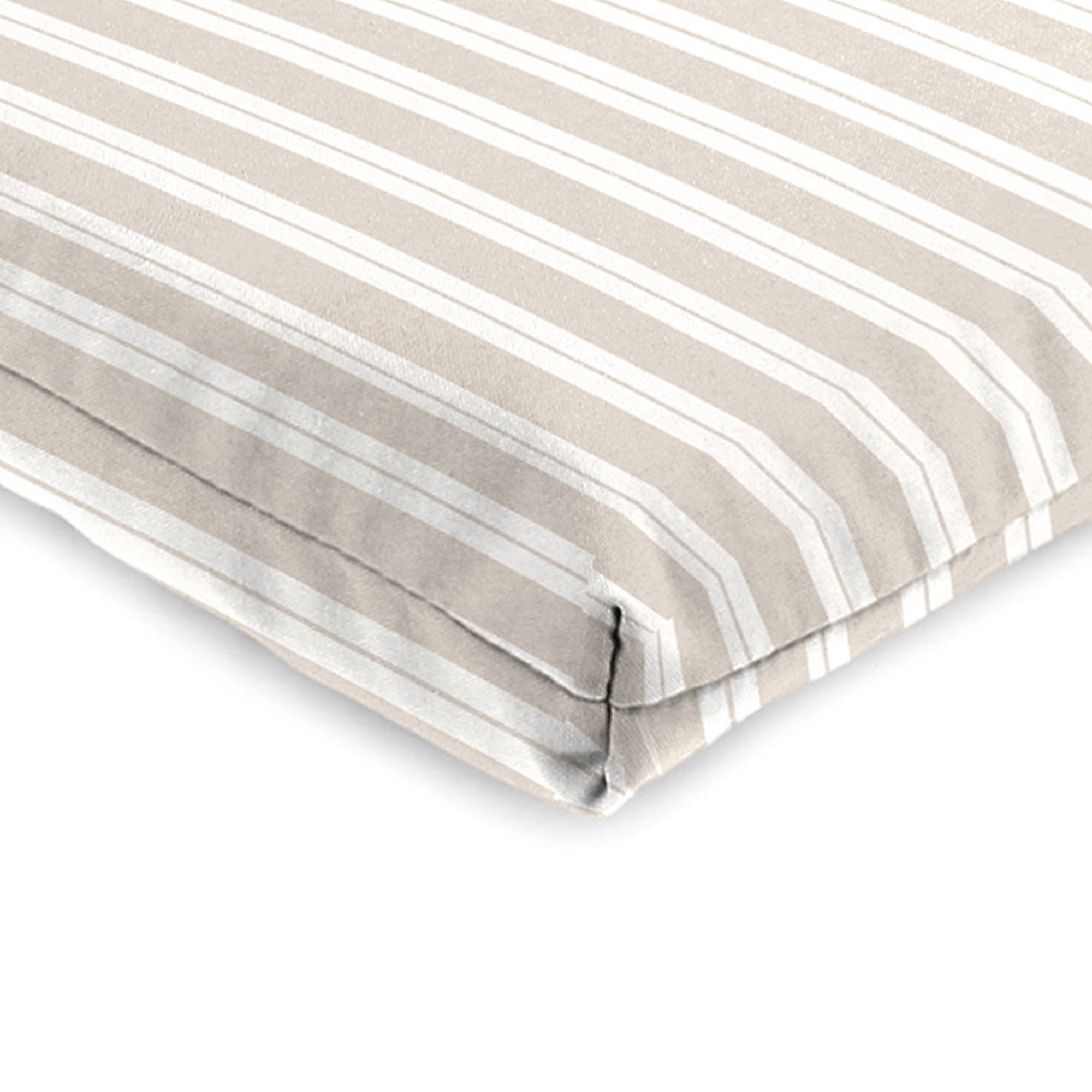 Jordan Manufacturing 44" x 21" Swain Sand and White Stripe Rectangular Outdoor Chair Cushion with Ties and Hanger Loop