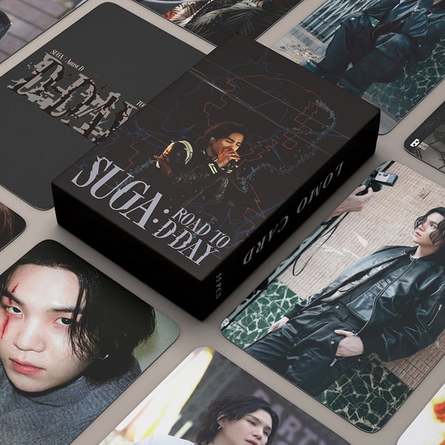 55 Unids/Caja BTS SUGA Photocards Road To D-Day LOMO Tarjeta Postal De Colección Gao Jiahui unisex