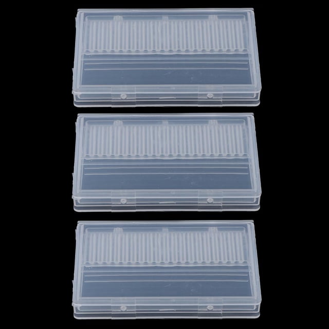 3 x Caja de almacenamiento de brocas de plástic uñas orificios pa pulir Cepillo de cabeza Herramienta de pulido Pana ,8 Baoblaze Portabrocas de uñas