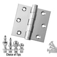 thumbnail image 2 of EMBASSY Door Hinge 3 x 3 Solid Brass Polished Chrome with Urn Tips, 2 of 7