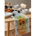 thumbnail image 6 of Table Runner Dresser Scarves 72 Inch Long, Watercolor Pineapple Sunflower Linen Dining Table Runners Leaves on Blue Stripe Linen Tabletop Scarf for Wedding Holiday Party Kitchen, 6 of 7