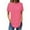 Pink, variant on Women's Oversized Shirts Summer Crew Neck Short Sleeve Tops Curved Hem Solid Color Casual Loose Tunic Clothes (L, Red)