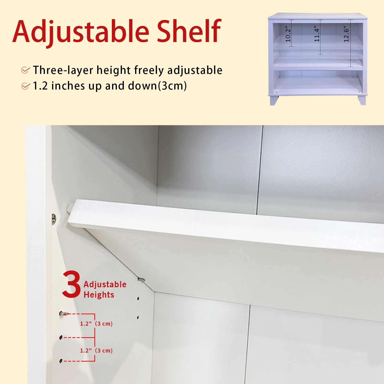 2-Tier Bookcase with Adjustable Shelves，27.56"W x 11.83"D x 28.11"H Floor Standing Open Bookshelf with Wood Legs for Home Office, Living Room, and Bedroom Storage,White