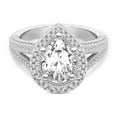 thumbnail image 4 of IGI Certified 3 Carat Pear Shape Lab Grown Diamond Engagement Ring | 14K White Gold | Opulenté Antique Halo Diamond Ring | FG-VS Quality Friendly Diamonds, 4 of 6