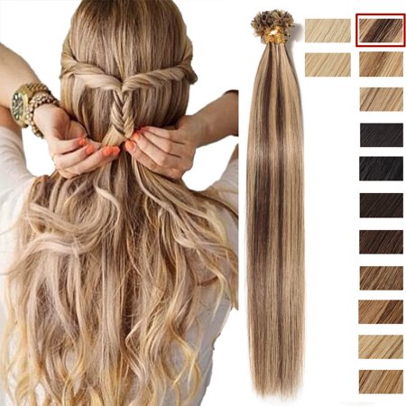 S Noilite Invisible Nail U Tip Glue Real Remy Human Hair