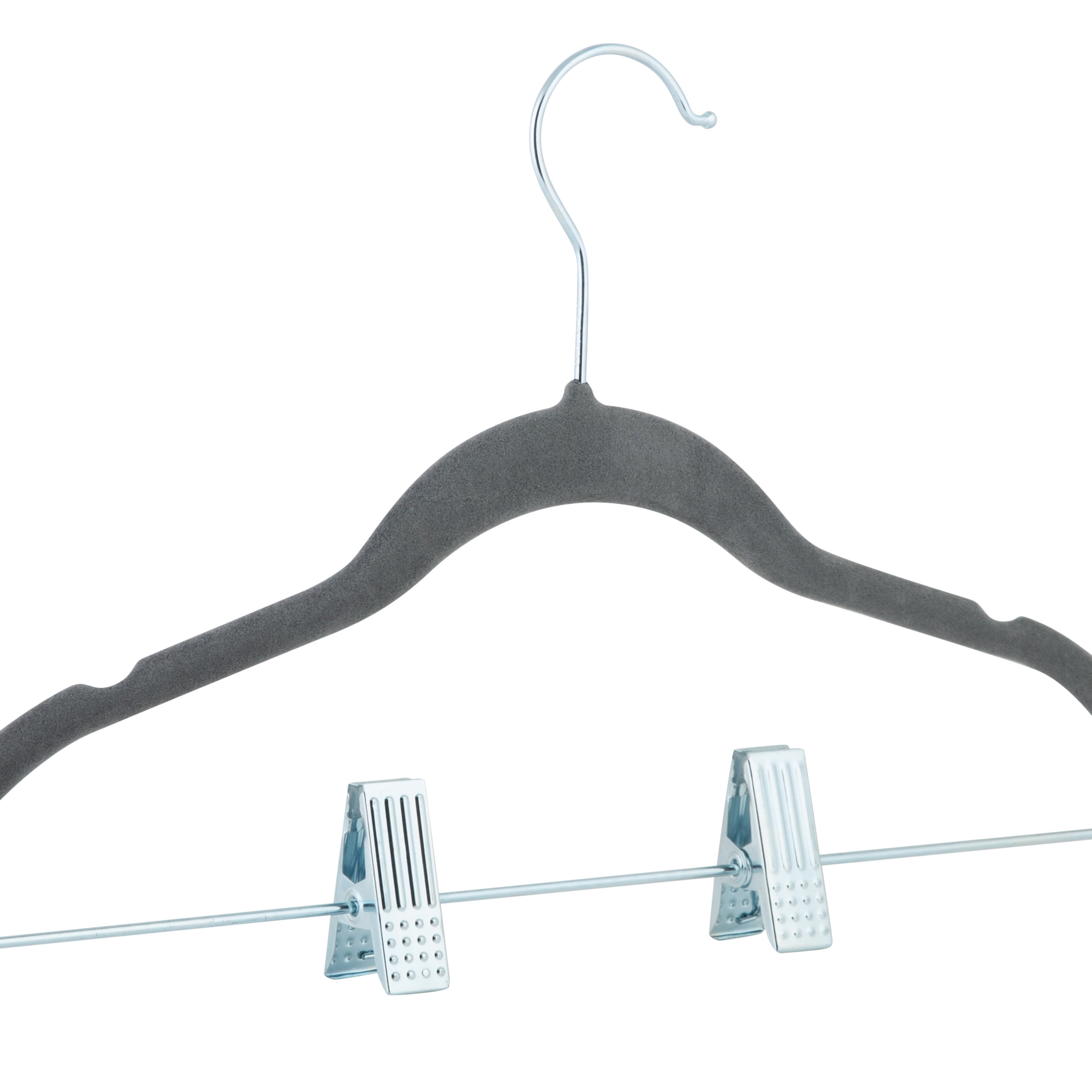 Simplify 24 Pack Children's Velvet Hangers in Grey