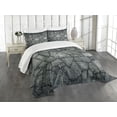 thumbnail image 3 of Ambesonne Grey Quilted Bedspread Set 3 Pcs, Stone Wall Rough Rusty, Queen Size, Grey, 3 of 5