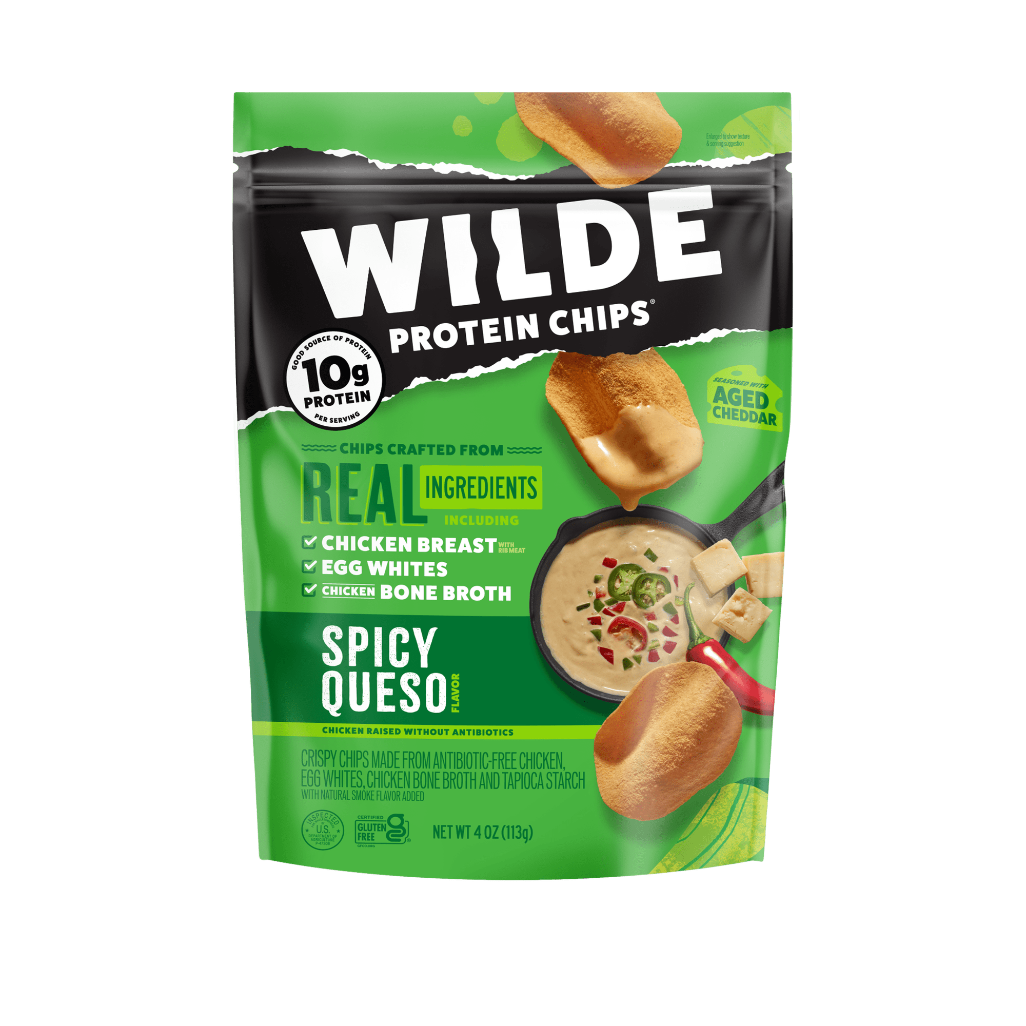 Wilde Brand Spicy Queso Chip, 4 oz