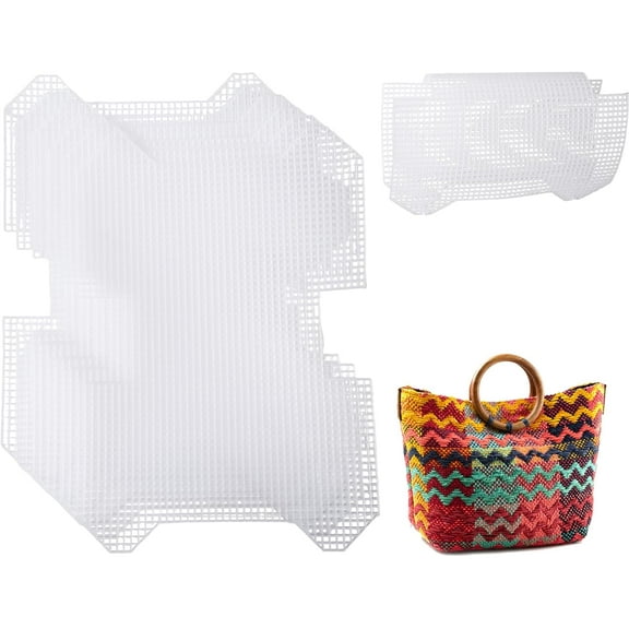 6Pcs Plastic Mesh Canvas Sheets Bag Bottom Shaper Pads Purse Making Template DIY for Yarn Crochet Embroidery Craft White Sheets DIY for Acrylic Yarn Crafting Knit Crochet Projects