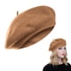 thumbnail image 2 of Boina de lana, gorro cálido de invierno de estilo francés de color sólido para mujer, gorro de pintor de lana retro de otoño e invierno, boina para mujer que combina con todo, 2 of 8