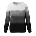 thumbnail image 4 of QUNYINEY Black Womens Sweatshirts Casual Long Sleeve Crew Neck Gradient Tops Pullover Loose Drop Shoulder Sweatshirts, 4 of 4