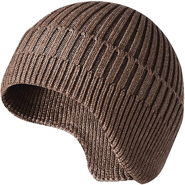 LinYooLi Women Beanie Winter Warm Knit Hats with Ear Flap Knitted Skull Cap Cold Weather