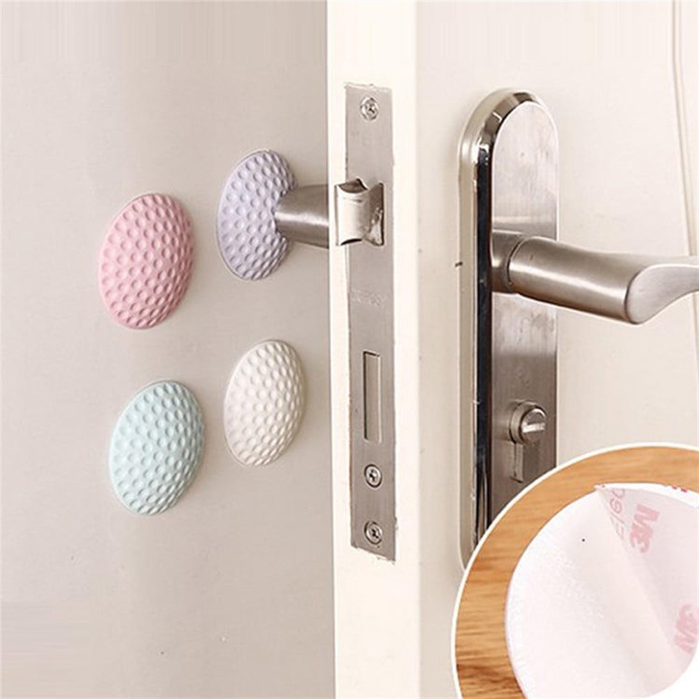 4 pcs Self Adhesive Rubber Doorknob Bumpers Wall Protectors Door Handle Stoppers 