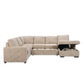 thumbnail image 3 of Pouseayar Oversized Sectional Sleeper Sofa Bed with Storage Chaise, U Shape Couch with Pull Out Bed for Living Room, 3 of 12