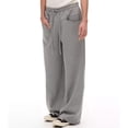 thumbnail image 7 of Mens Wide Leg Sweatpants Elastic Waist Loose Fit Lightweight Solid Color Casual Daily Streetwear sports Loungewear Trousers Gray L, 7 of 7