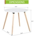 thumbnail image 4 of Round Dining Table,Elegant Coffee Table with Beech Wood Legs,for Dining Table,Lining Room,White, 4 of 5