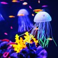 thumbnail image 4 of Unique Bargains Aquarium Jellyfish Glow Decor Fish Tank Fluorescent Jellyfish Ornament Orange 2.6"x4.5" with Suction Cup, 4 of 6
