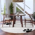 thumbnail image 4 of Farmhouse Round Living Room Rugs 6 ft, Cute Animal Claws White Retro Distressed Wood Grain Washable Area Rug with Non-Slip Sturdy Edge Binding Round Carpet for Kitchen Office Bedroom, 4 of 9
