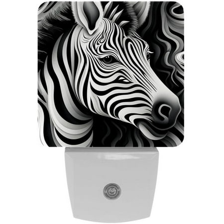 

Zebra LED Square Night Light - Energy Efficient Plug-in Nightlight with Auto Sensor for Bedroom Bathroom and Hallway - Soft Glow Illumination - White Pack of 2