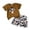 a-Brown20468, variant on VNKIDY Boys Kids Summer Two Piece Outfit With Round Neck Short Sleeve Cow Applique Print T Shirt Elastic Waist Drawstring Shorts For Toddler Daily Wear Stylish Set
