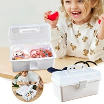 Ikohbadg Transparent Plastic Tackle Box, Multipurpose Storage Organizer for Tools, First Aid, Sewing Kits, Arts & Crafts, with Removable Tray and Portable Handle