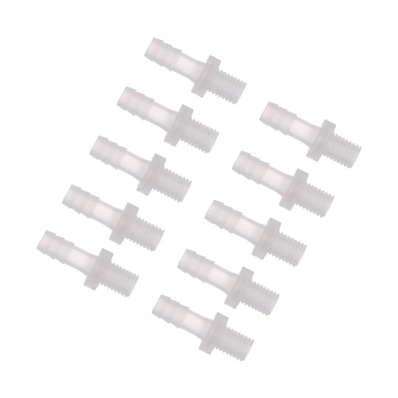 Unique Bargains Plastic Hose Barb Fittings, 5/16" Barb M10 External Thread Adapter Connector Kit PP Clear, 1 Set